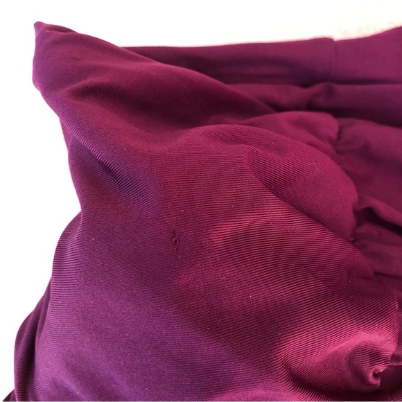 BECCA Ruched Vintage Cut High Waist Bikini Bottom Purple Burgundy Size LG - Picture 4 of 11